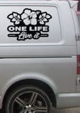 2 x VW Hibiscus One Life Stickers
